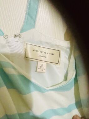 Moulinette Soeurs Aqua & White Striped Sundress